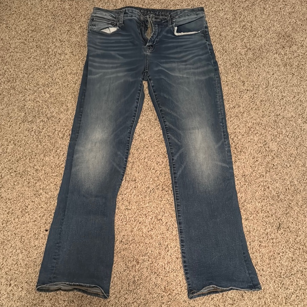 American Eagle Dark Wash Denim Jeans 34/34 Next Level Original Bootcut